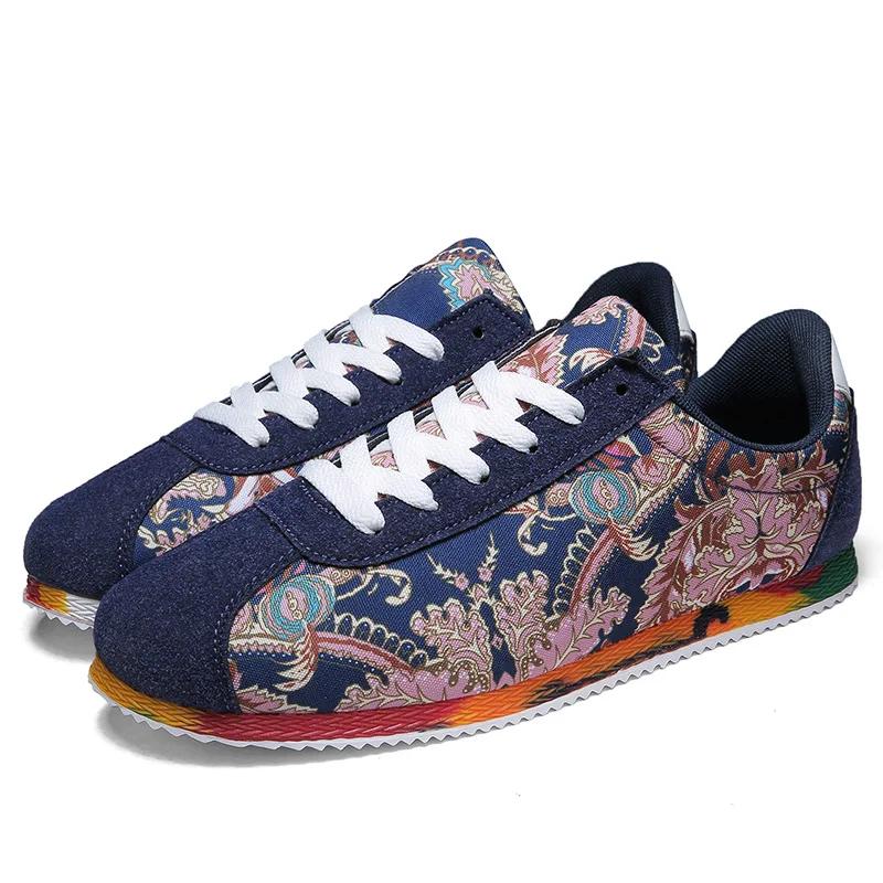 

Дизайнерская мужская повседневная обувь с граффити-принтом, парусиновые туфли для мужчин, высококачественные дышащие кроссовки, легкие мужские кроссовки 44 синий
