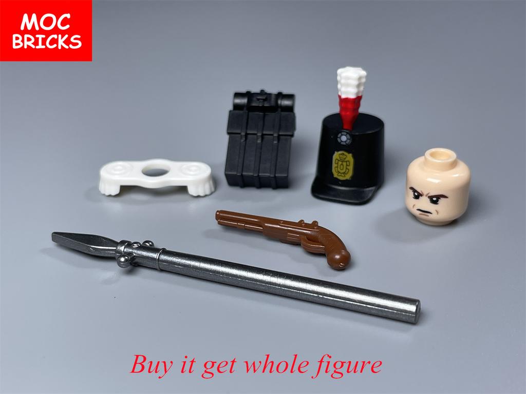 MOC Bricks Military Figures Napoleonic Wars Series Building Blocks Medieval French Dragoon British Soldiers Weapons Bricks Toys