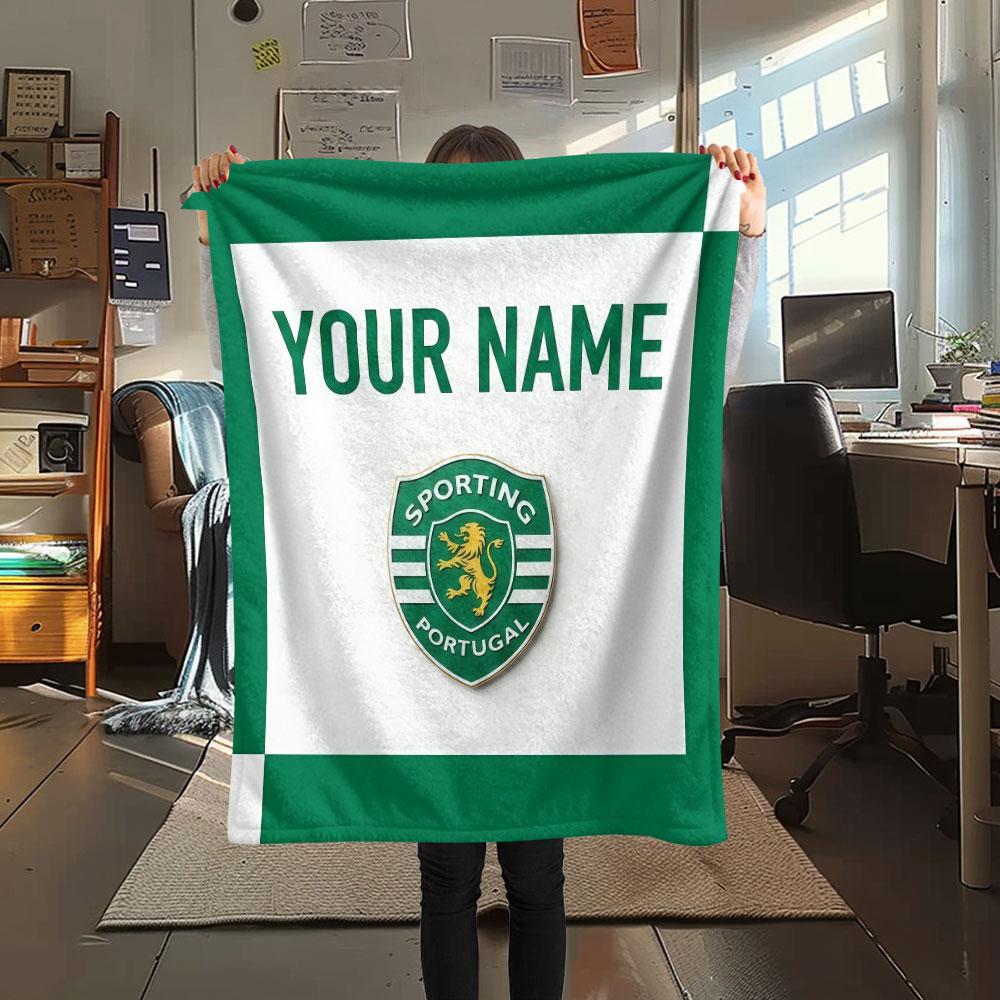 Custom Name,Sporting CP Printed Flannel Blanket, soft throw for bedroom sofa, washable, Christmas present, great gift.
