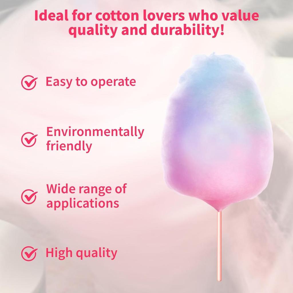Cotton Candy Sticks, 50 Pcs Cotton Candy Cones, Colorful Cottons Candys Supplies Paper Straws Cones, Cottons Candy Holder Stick Paper Straw Cones for