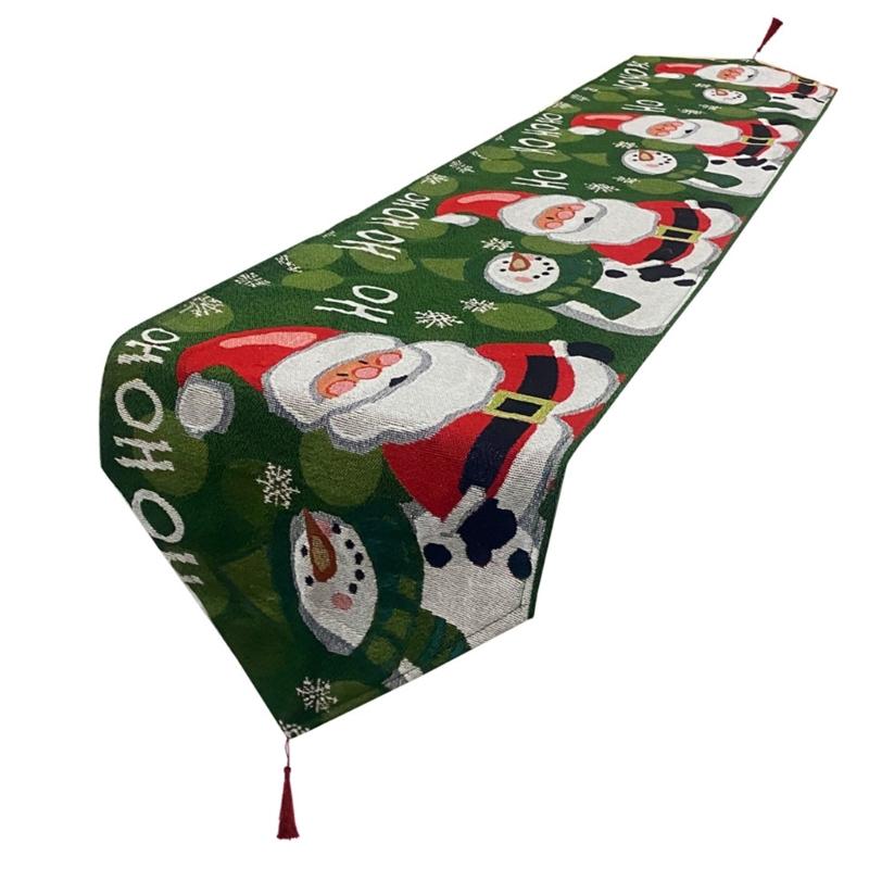 Classical Christmas Table Runner Table Cloth Christmas Tablecloth with Snowflake Pattern for Dining Decorations