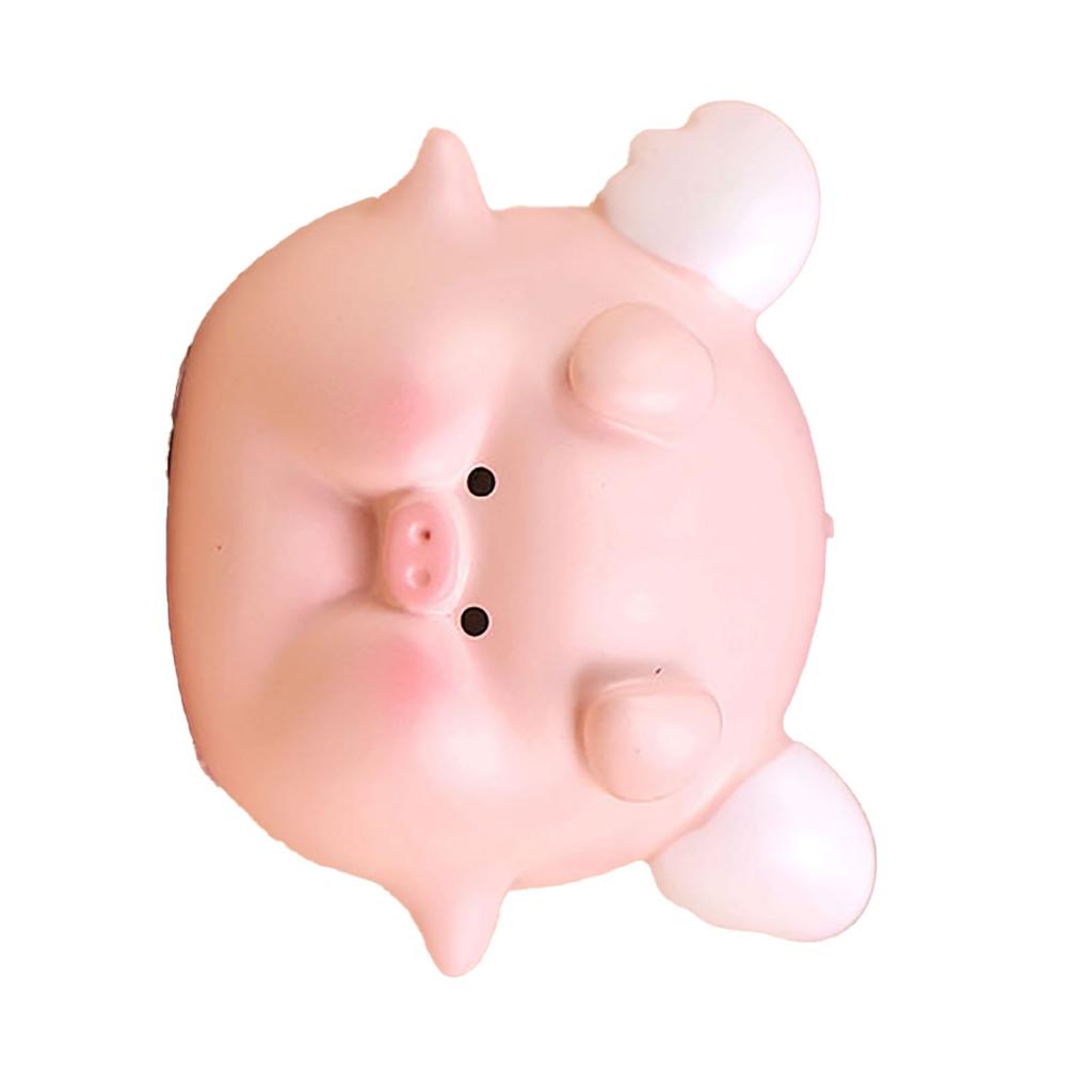 Cartoon Pig Ornament Figurine Cute Resin Miniature Piggy Character for Desktop Decoration