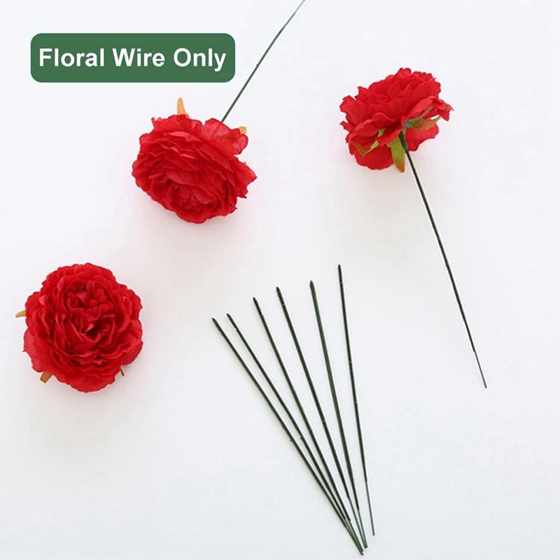 Floristendraht, 200 Stück Plastik-Blumenstiel, Künstlicher Blumenstiel, Pflanzenstiel-Draht Grün Floristendrähte, Blumendraht-ABSW