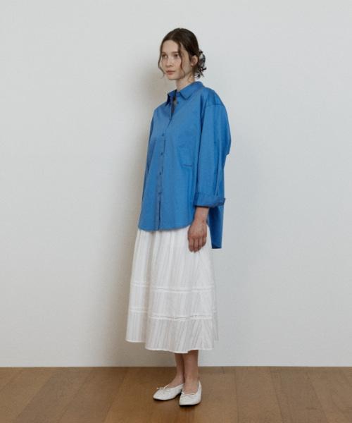 DEPOUND Soft Cotton Oversized Shirt [Blue]