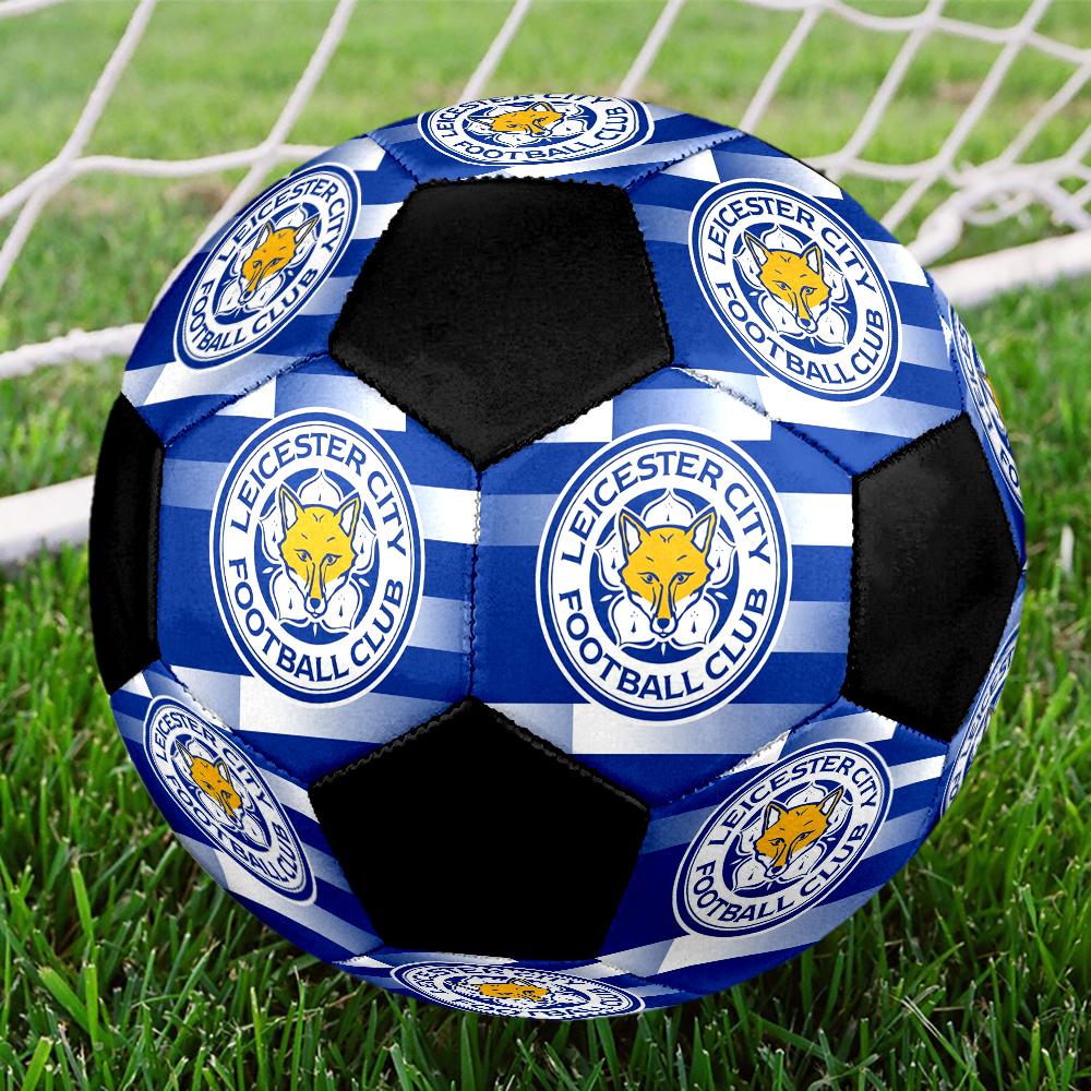 Leicester City Football Indoor Soccer Ball Colorful Machine Stitched PVC Size 5 Team Training Competition Ready Durable High-Bounce Cool Sports Gift