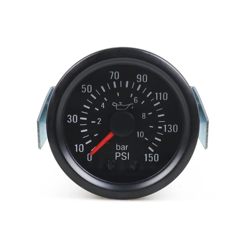 2" 52mm 0Oil Press Gauge -10 Bar/0-150PSI Mechanical Oil Pressure Gauge 12V Yellow Light Car Meter With Sensor NPT1/8