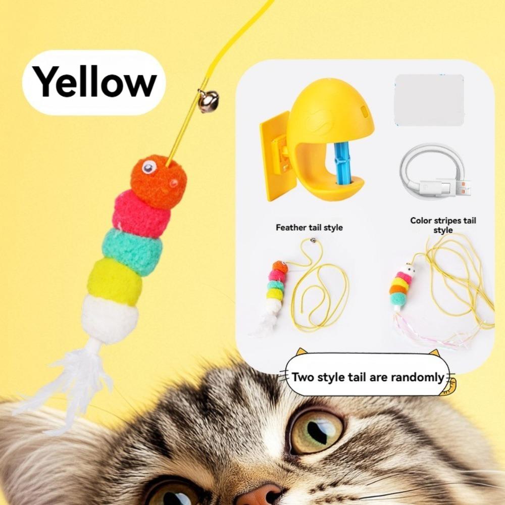 

Funny Elastic Rope Pet Toy Creative Interactive Cat Yoyo Ball Indoor Exercise жёлтый