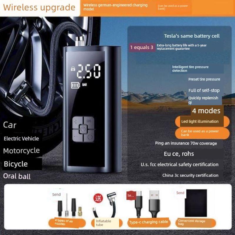 Car-Mounted Air Pump, Wireless Portable Car Air Pump, Electric Car Tire High-Pressure Inflator