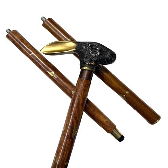 Rabbit Head Walking Cane, Designer Stick Cane, Gentlemen Gift, Fancy Stick For Men
