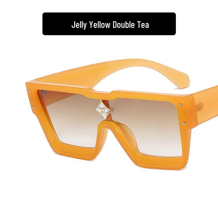 2022 Rhinestone Trend Large Frame Women's One-Piece Sunglasses