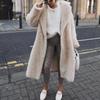 Jinhan 2025 European & American Autumn/Winter Women's Lambswool Plush Coat - Solid Color, Trendy & Warm