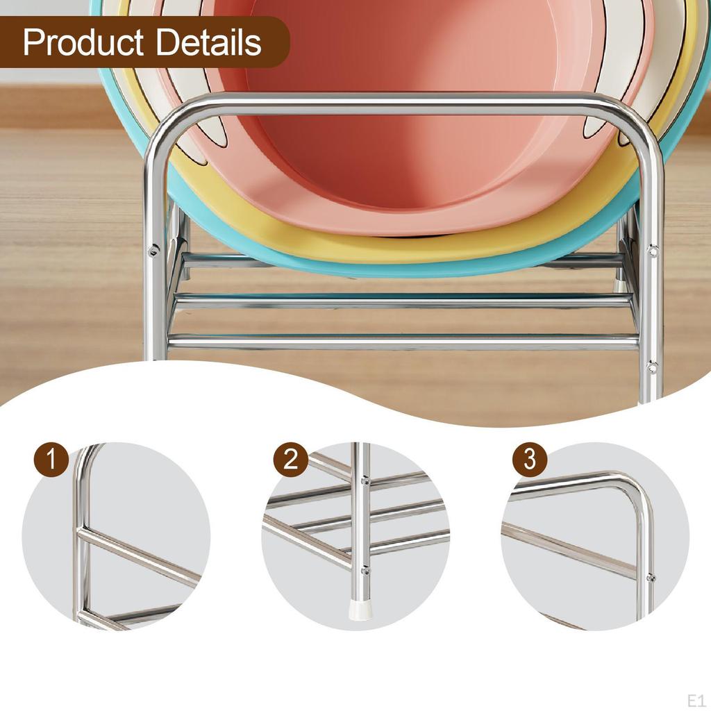 Wash Basin Holder Stand Storage Bath Tub Support Organizer Stainless Steel Rack for Home Household