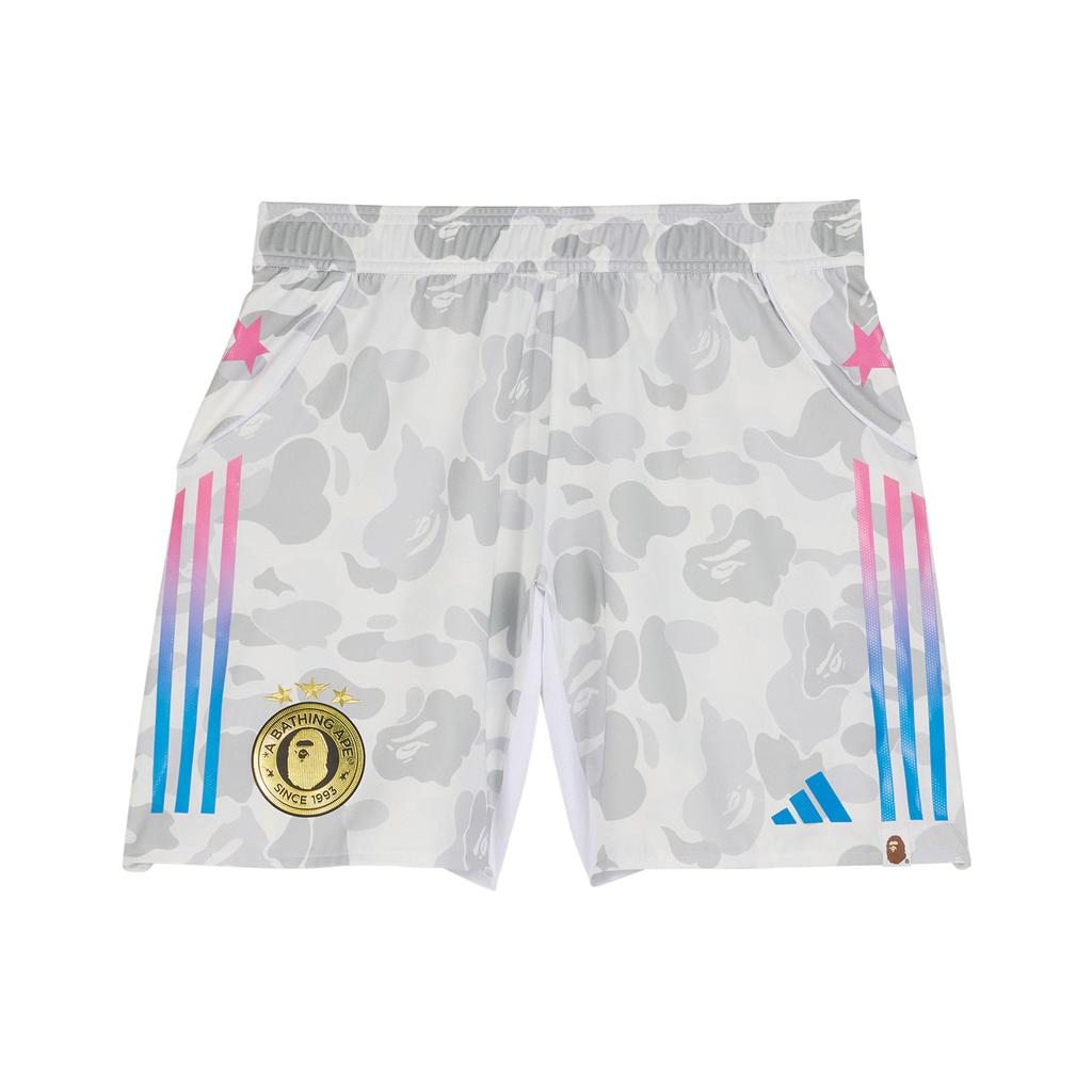 Adidas X A Bathing Ape Collaboration FW25 FB Logo Three Stripes Elastic Sports Shorts Unisex Shorts KB2205