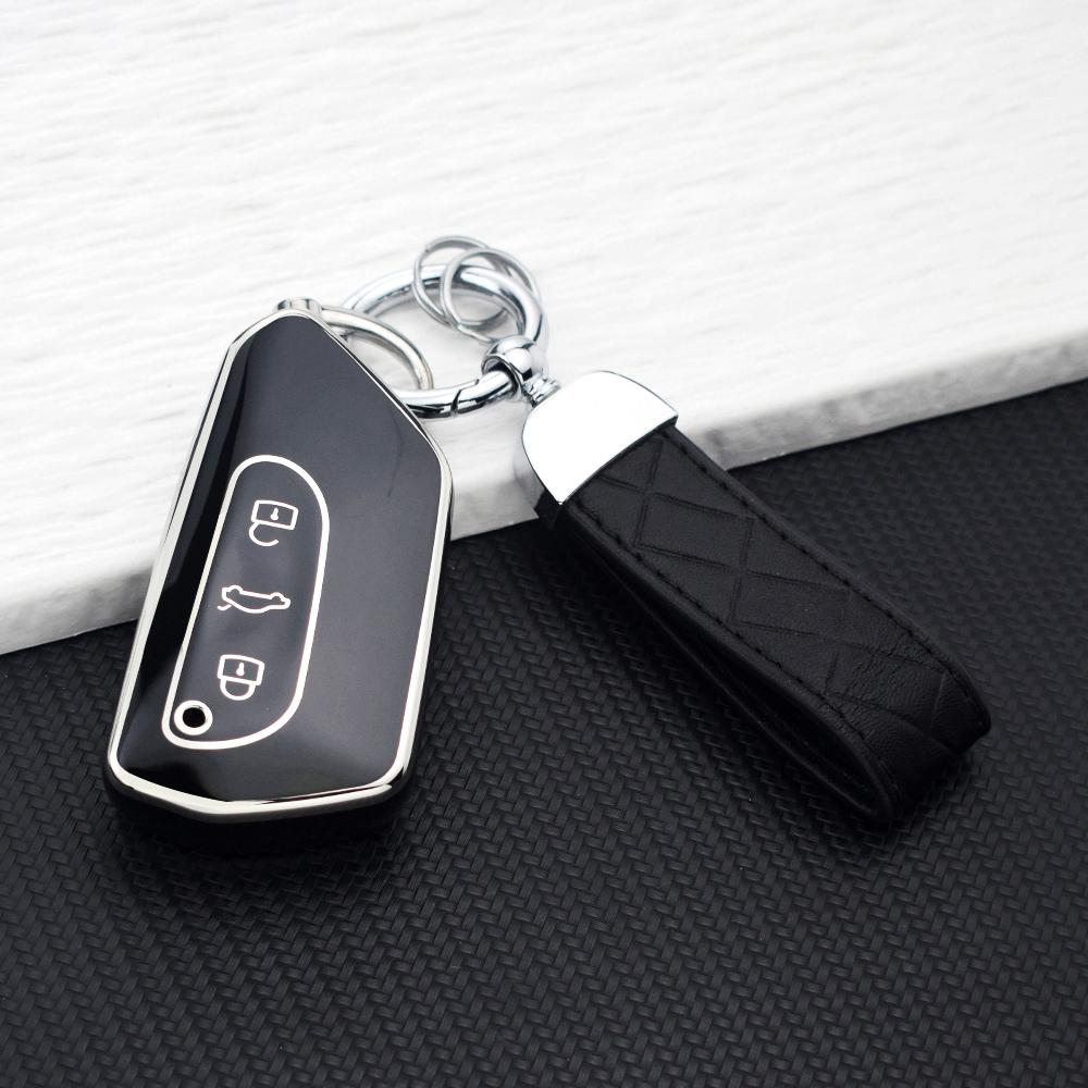 Soft TPU Car Remote Key Case Cover Shell for VW Volkswagen Golf 8  For Skoda Octavia A8  SEAT Leon MK4 Key Fob Chain Accessories