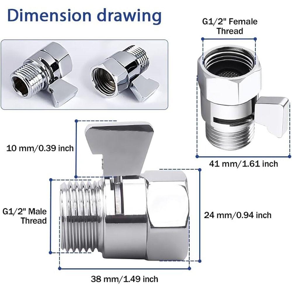 G1/2 Shower Flow Control Valve Brass Water Flow Control Valves  Handheld Shower Head