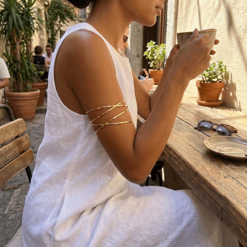 Metal Adjustable Snake Armband Multilayer Coil Hyperbolic Cuff Bangle Open Arm Bangles  Club