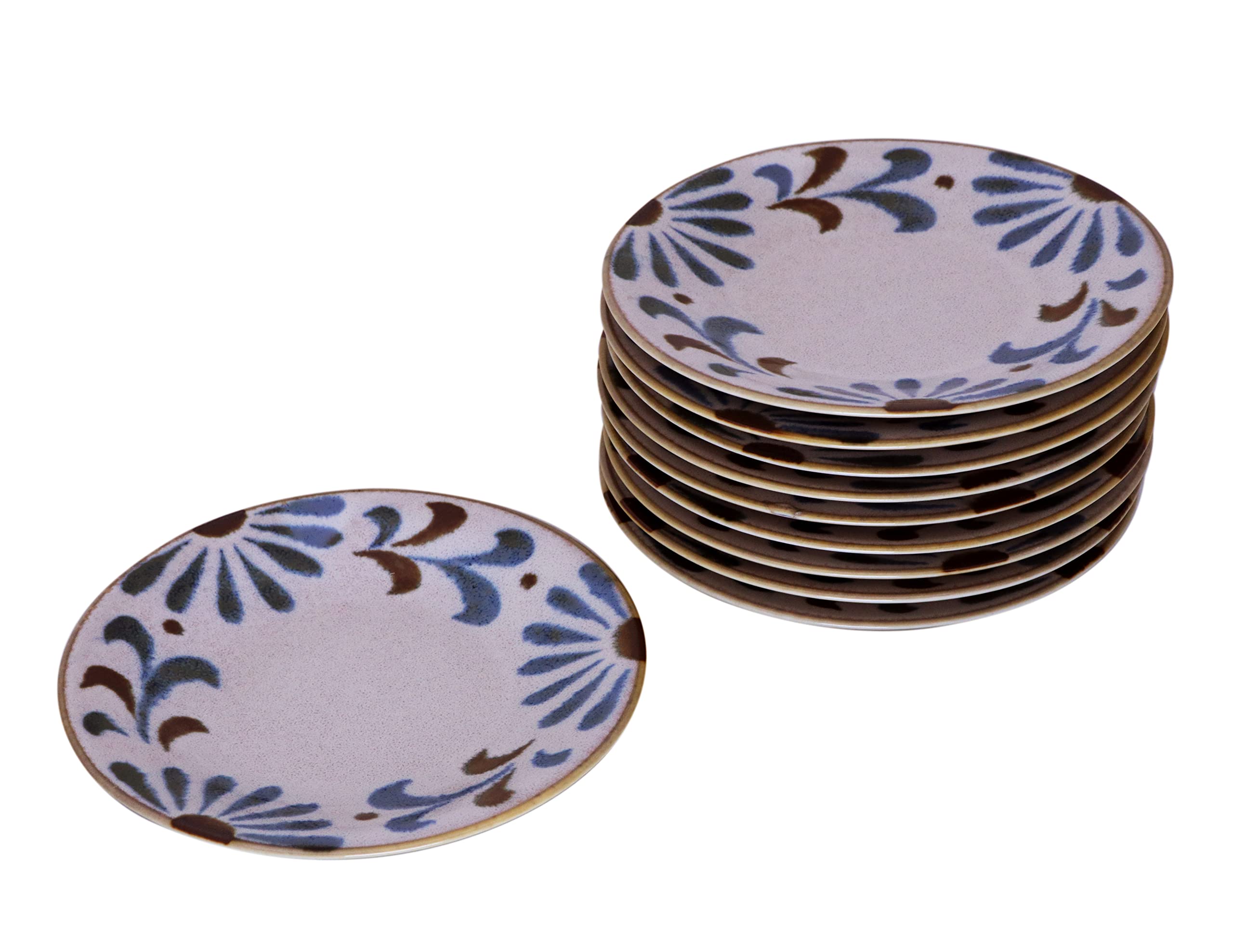 

New use Castle Enterprise A set of 10 side dish plates that can be used for tableware with a Yachimun pattern chosen by an Okinawan [Commercial set]