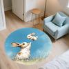 Rabbit in the Sky,Round Area Rug,Carpet Rug for Living Room Bedroom Sofa Playroom Decor,Non-slip Floor Mat