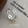 Cuiyan S925 Silver Korean Style Pig Nose Open Finger Ring for Women