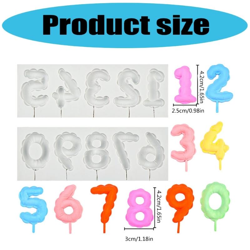Silicone 0-9 Number Cake Molds Set Reusable Nonstick Fondant Baking Tool For Creative Birthday Decorations And Pastry