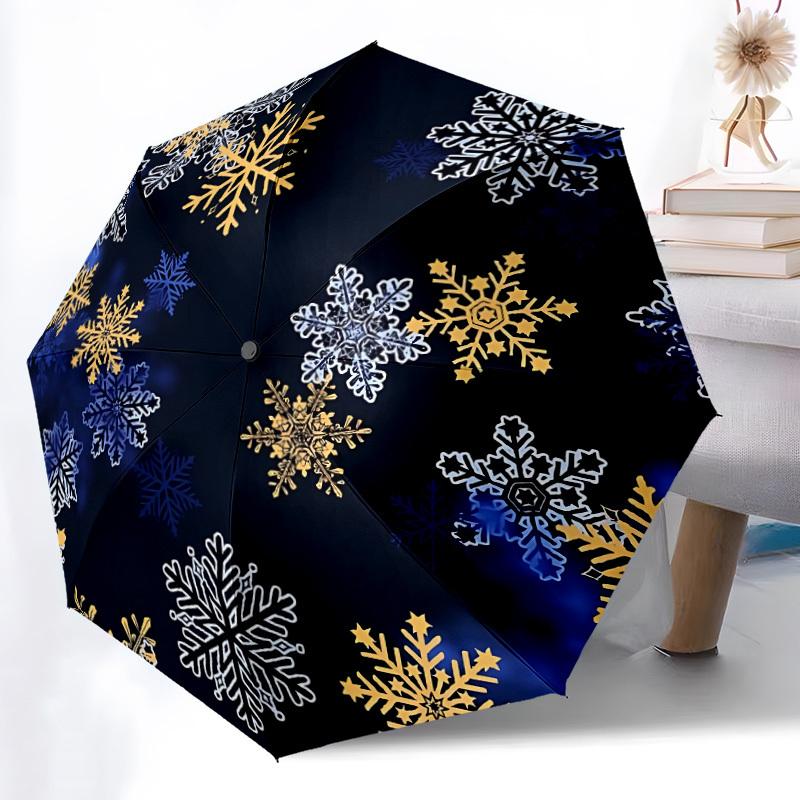 

1pc Snowflake Decorations Automatic Open/Close Umbrella - Compact Travel Umbrella, Gift for Birthdayyy251208156