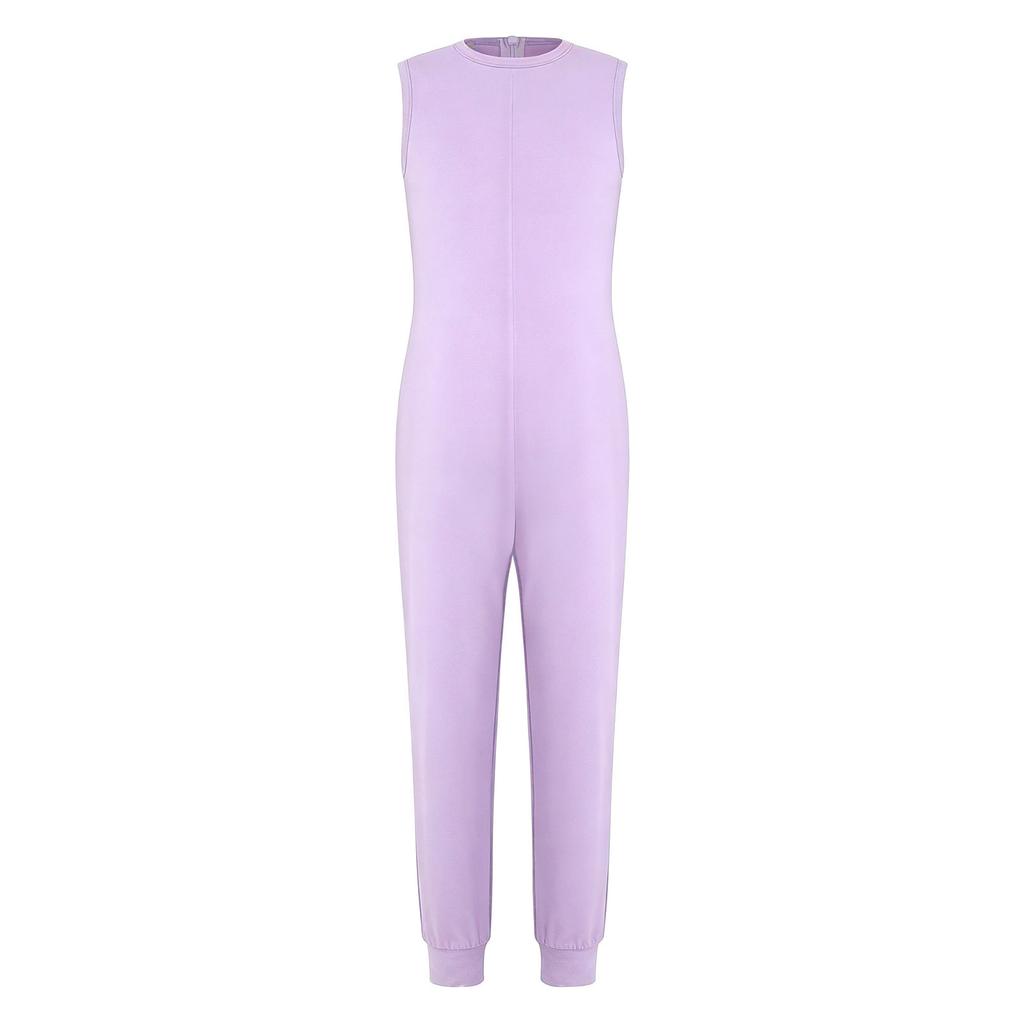 Unisex Aangepaste Kleding Effen Kleur Ronde Hals Mouwloos Volledig Lichaam Jumpsuit Speciale Behoeften Kostuum