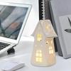Ceramic Christmas Village House Ornament LED Lighted Christmas Tree Cottage  Desktop Home Ornaments Christmas Lamp Room Decor