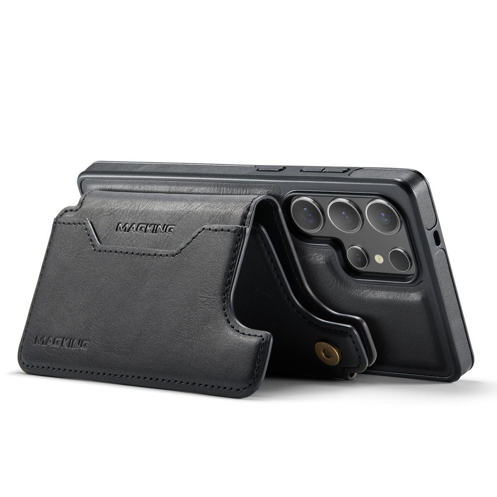 MAGKING K3 Series For Samsung Galaxy S25 Ultra Magnetic Case Wallet PC + TPU + PU Phone Cover