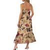 Women's Long Beach Casual Elegant Spaghetti Strap Maxi Dress Stitching Low-key Flowing Bohemian Dress