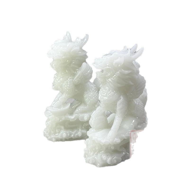 Luminous Jade Qilin: Blessings & Wealth Feng Shui Desk Ornament