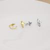 Silver Four-Pointed Star Ear Clips, No Piercing Needed - Simple Design for Women