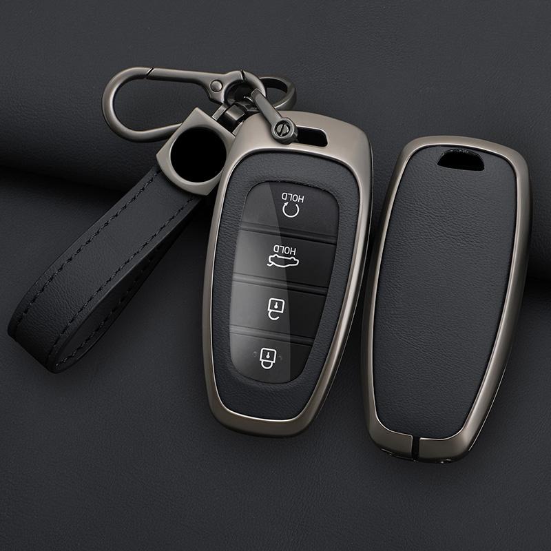 4 5 7 Button Zinc Alloy Leather Car Key Case For Hyundai Sonata Sel Ev 6 Ev 8 Ioniq 5 Nexo Dn8 Tucson Santa Fe Nx4 Staria Ioniq