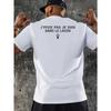 European Size Men's Plus Size Big & Tall T-Shirt - Summer Short Sleeve Casual Round Neck Tee with Breton Lagen Humor Graphic Print, Machine Washable