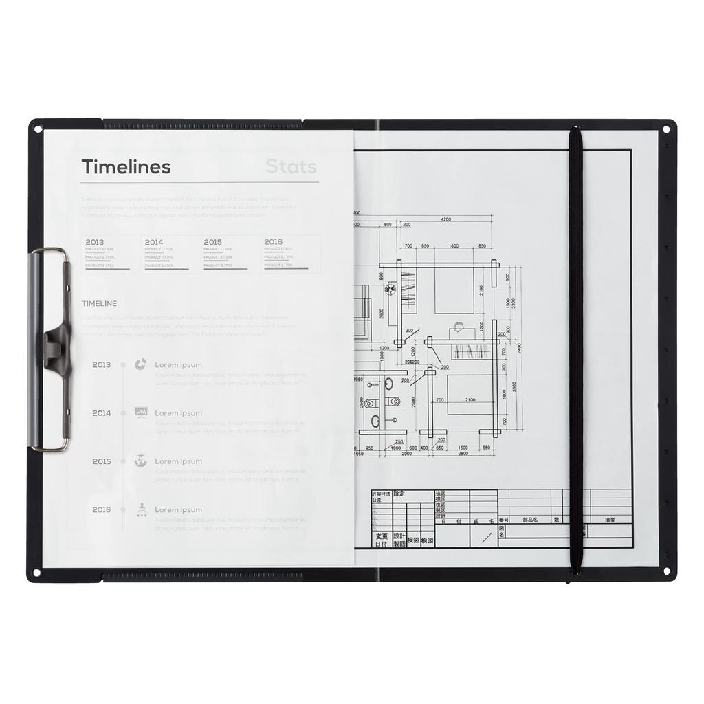Kokuyo Clipboards A3/A4 Switchable Black YOHA-WR50D - Versatile & Stylish Office Supplies