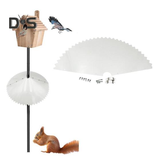 Wrap-Around Birds Feeder Squirrel Baffle with Serrated Edge Weather-proof Outside Hanging Bird House Pole Mount Transparent Raccoon Squirrels Rodents