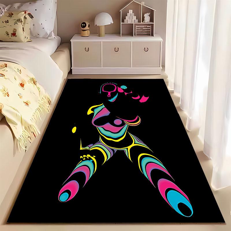 Abstract Neon Female Figure Design suitable as a non-slip mat for the living room or bedroom sofa