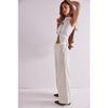 QICED Women's Fashion Casual Solid Color Print Pants & Capris Casual Chic