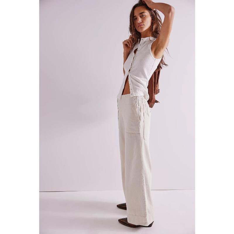 QICED Women's Fashion Casual Solid Color Print Pants & Capris Casual Chic