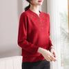 Xuexi Mom's Red Mid-Aged Women's Sweater