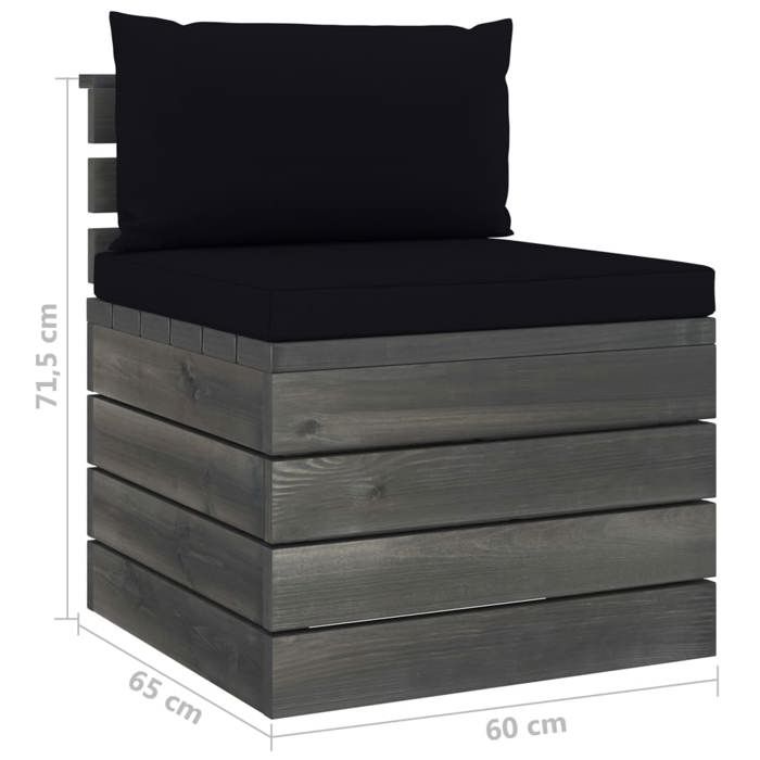 Salon de Jardin - VIDAXL - Palette 2 pcs - Bois de pin massif - Coussins confortables - Design rustique