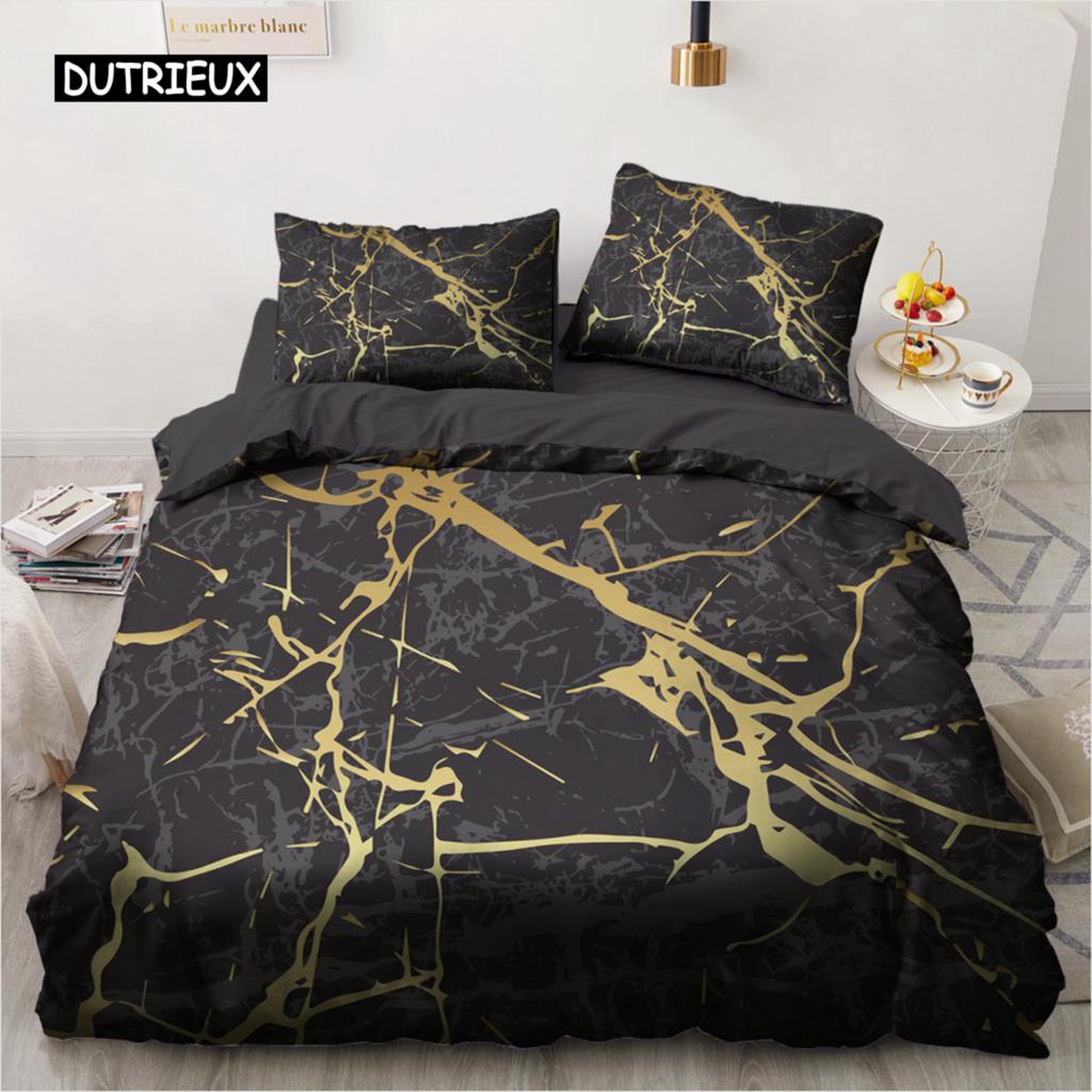Simple Marbling  Bedding Sets European and American Style Duvet Cover Luxury Comforter Geometry for Women Teens Room Decorations