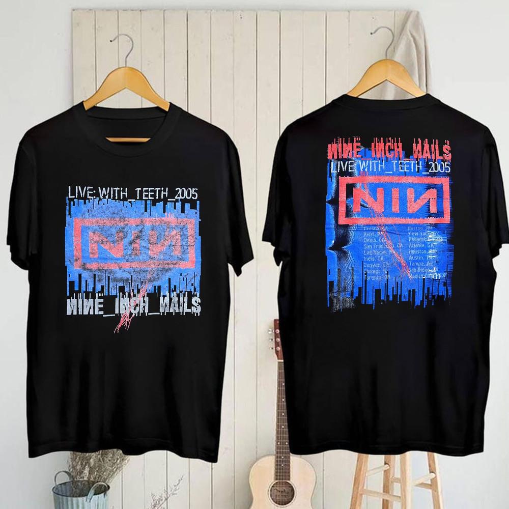 Новая футболка Nine Inch Nails Live With Teeth 2005 Подарок для фанатов Унисекс S-5XL SS2116 4XL