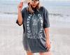 Coastal Cowgirl Tee, Comfort Colors Tee, Cowgirl Beach Tee, Vintage Inspired, Retro Tee, Eighties Tee, Size Up for Oversized Tee