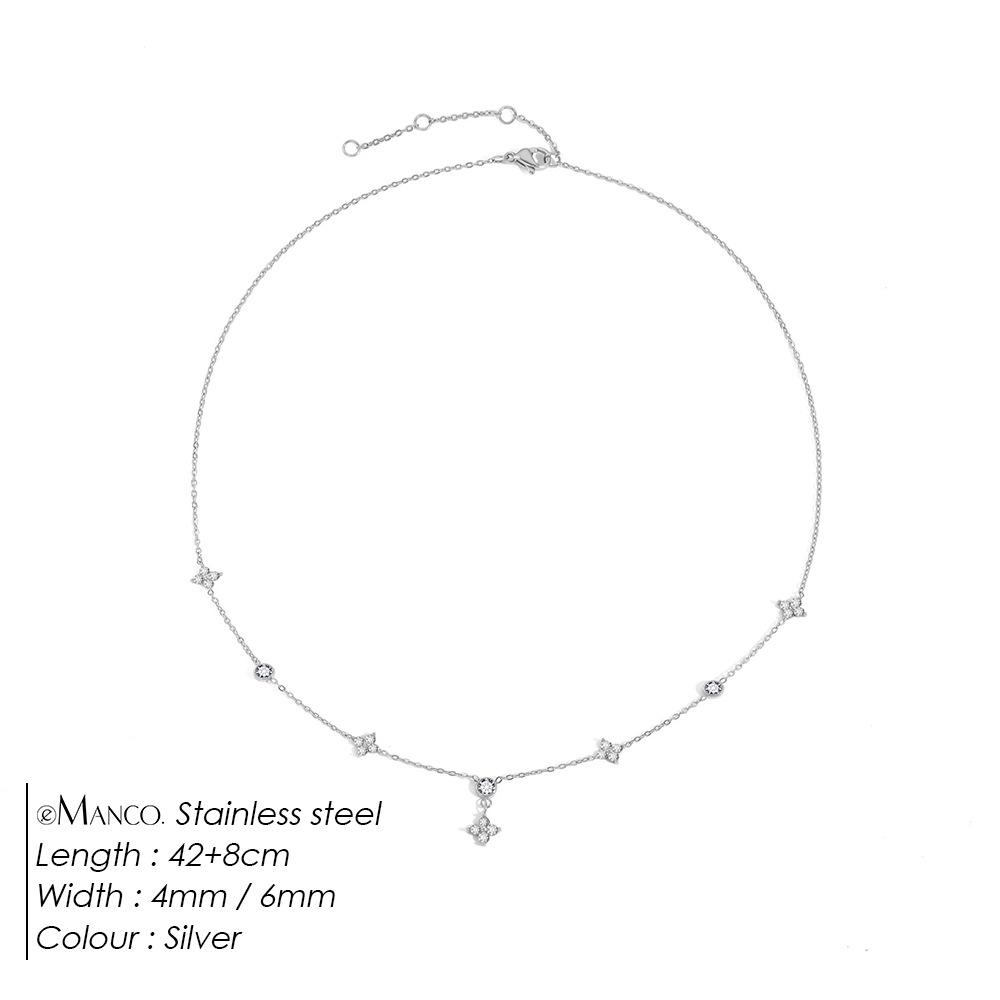 

eManco Женское роскошное ожерелье с четырехлистным клевером и гипсофилой