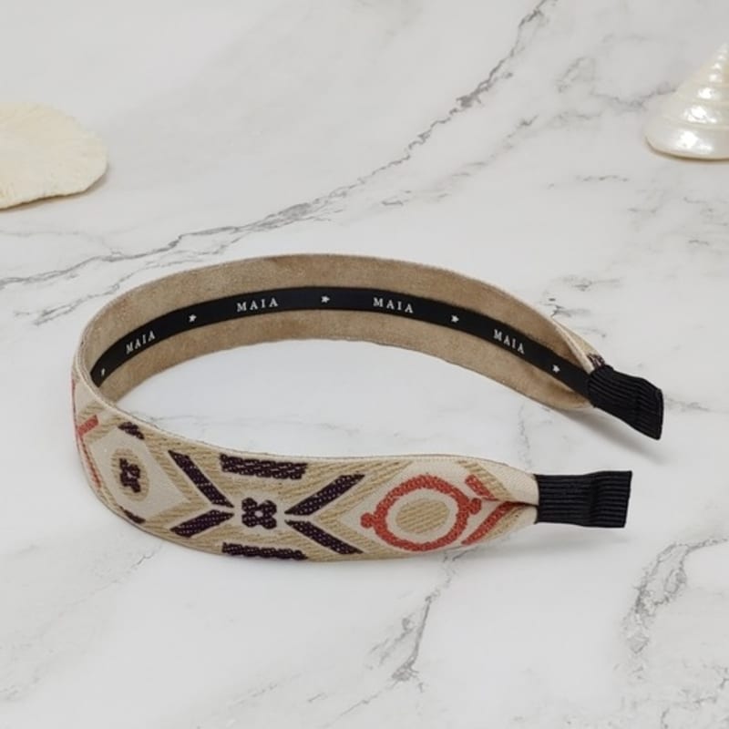 MAIA Jacquard Headband - Beige