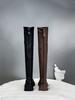 Long boots for women 2026 new autumn and winter season Meilad style slimming and elastic knee high thick soled knight boots