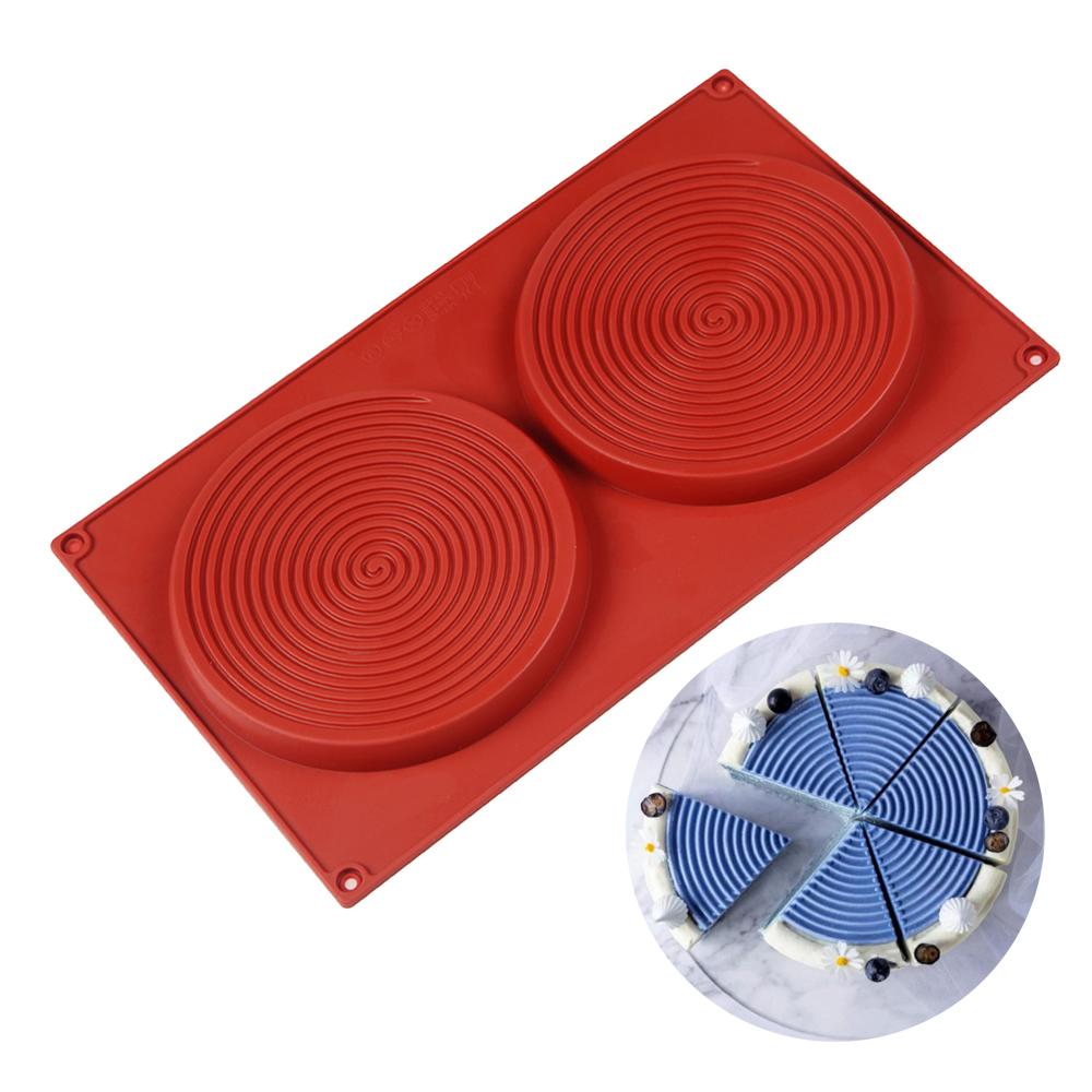 Große Silikon-Kuchenform Scheiben Keksausstecher 2 Löcher Runde Zylinder Schokolade Muffin Sandwiches Seifenform für Keks Süßigkeiten Gelee