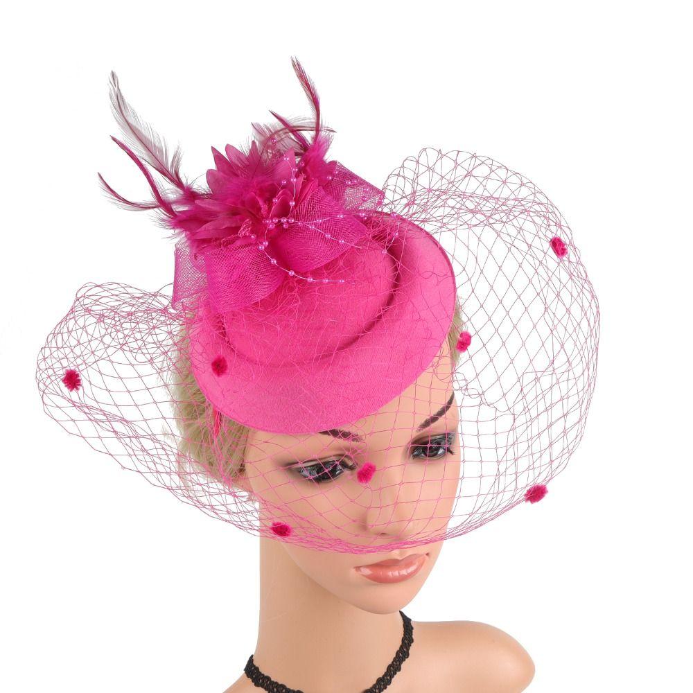 

Сетчатый головной убор с перьями, маленькие плюшевые заколки для волос, новая шляпа-волшебник