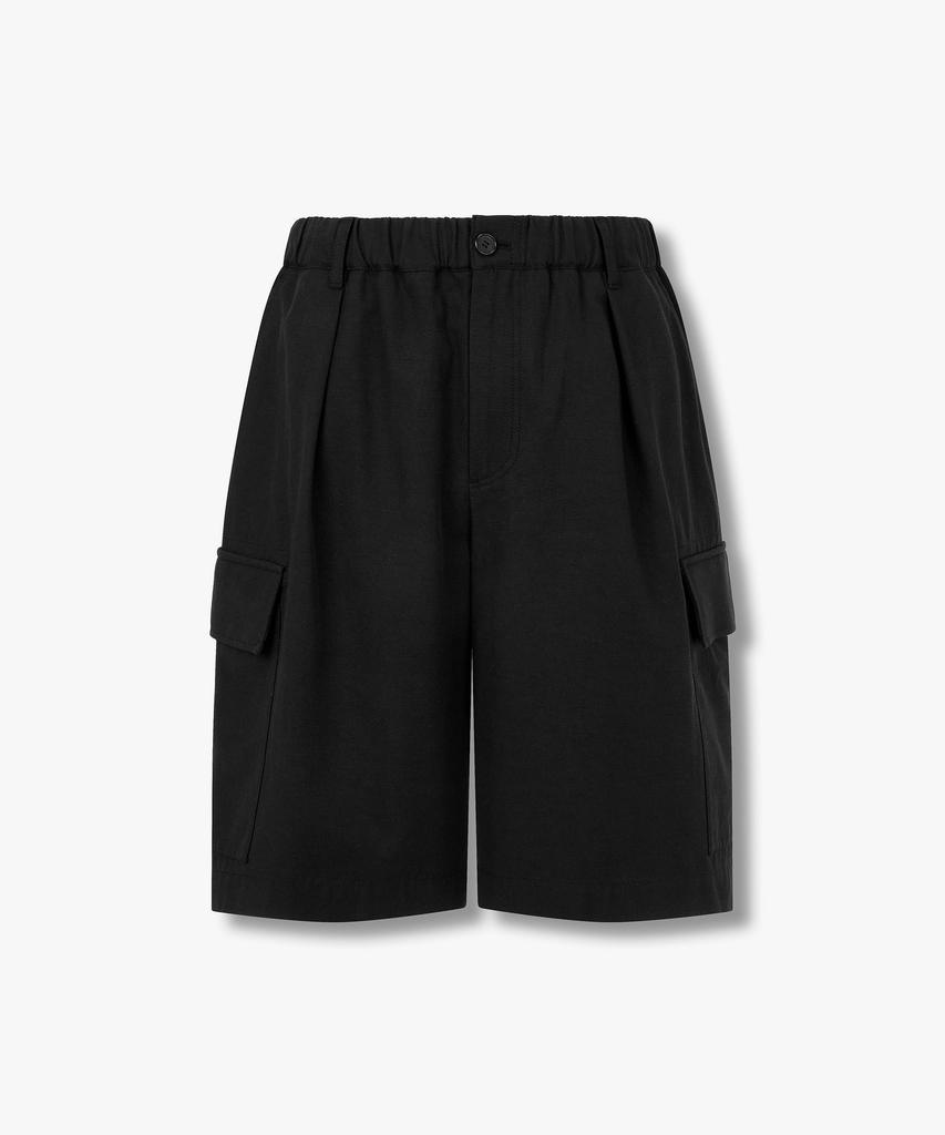 STUDIO TOMBOY [Men] Single-Pleat Elastic Half Cargo Pants_Black 9156231116