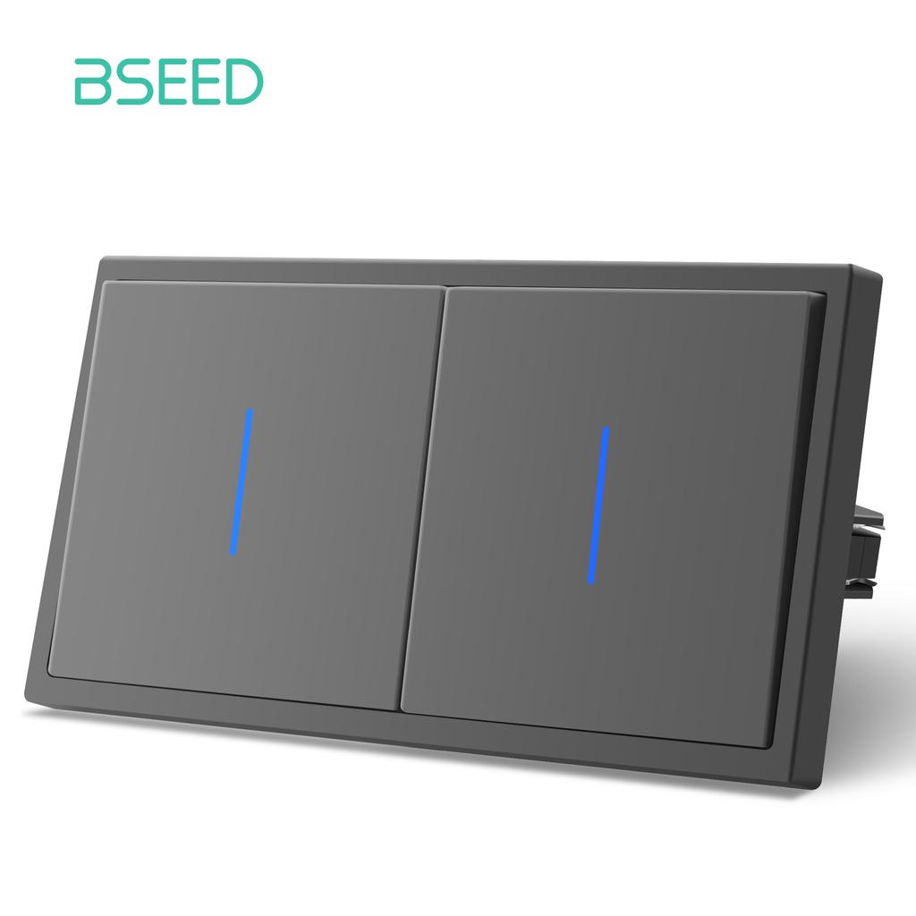 BSEED 1/2-modulový nástenný vypínač svetla Mechanické tlačidlá Vypínač 1-cestný EÚ štandard Plastové rámčeky LED indikátor Rýchle pripojenie vodičov